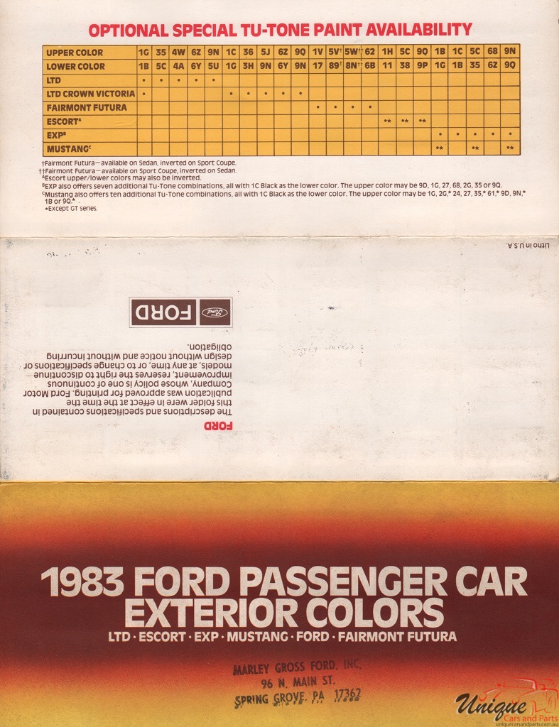 1983 Ford Paint Charts Corporate 2
